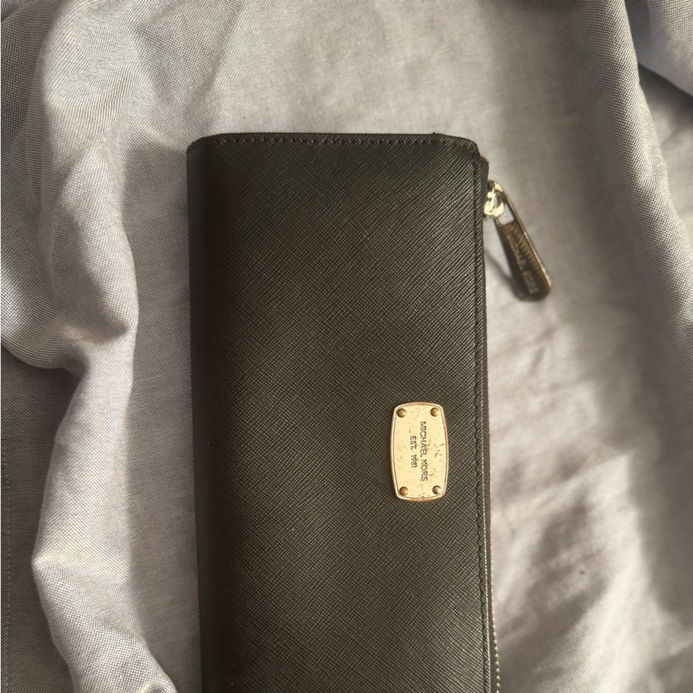 Michael Kors Black Zip-Around Wallet